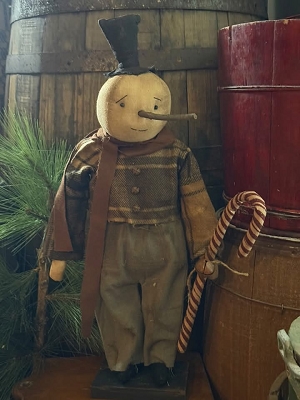 Primitive Snowman w/ Candy Cane 21